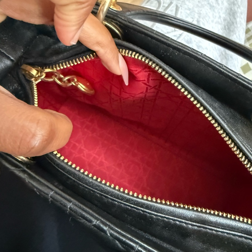Dior Black Quilted Mini Lady Bag with Gold Hardware - Picture 14 of 16